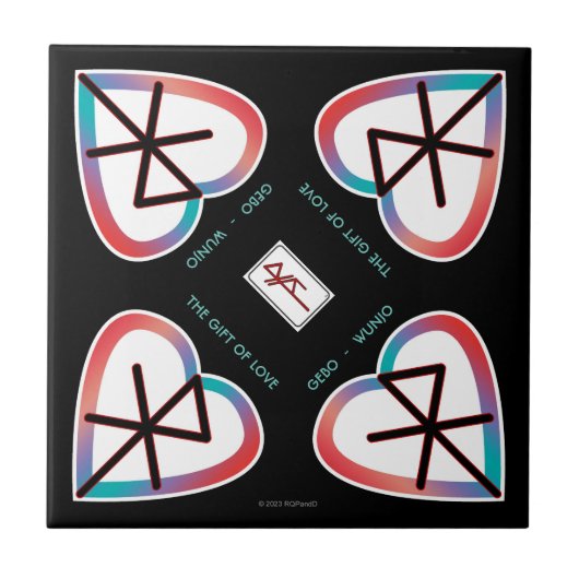 The Gift of Love Bindrune Tegeltje (Voorkant)