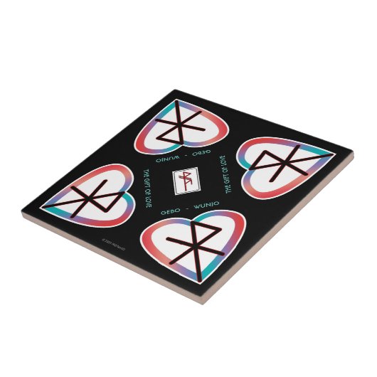 The Gift of Love Bindrune Tegeltje (Zijkant)