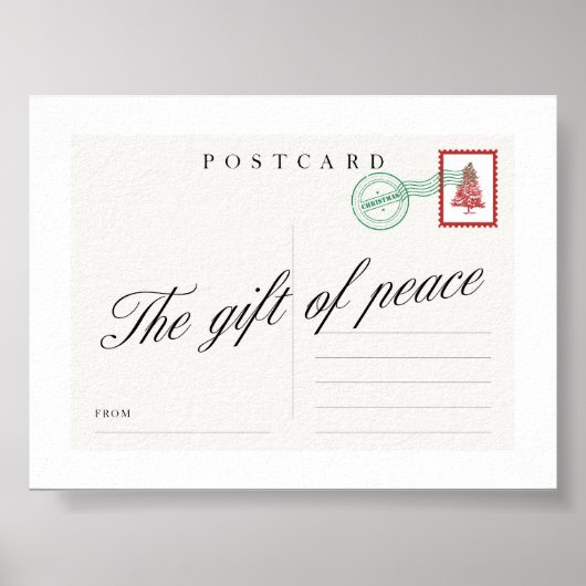 The Gift of Peace Christmas Postcard Poster (Voorkant)