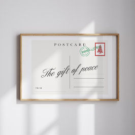 The Gift of Peace Christmas Postcard Poster