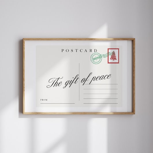 The Gift of Peace Christmas Postcard Poster