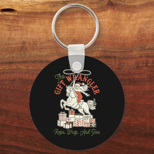 The Gift Wrangler Rope, Wrap, And Give Funny Chris Sleutelhanger (Voorkant)