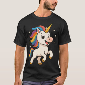 The Giggling Rainbow Unicorn girl T-shirt