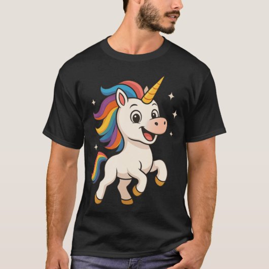 The Giggling Rainbow Unicorn girl T-shirt (Voorkant)