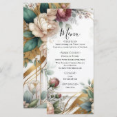 The Gilded Secret Garden Floral Glam Wedding Menu (Voorkant / Achterkant)