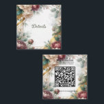 The Gilded Secret Garden Floral Wedding Details Vierkante Visitekaartje<br><div class="desc">customize however you want</div>