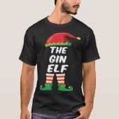 The Gin Elf Family Matching Funny Christmas Costum T-shirt (Voorkant)