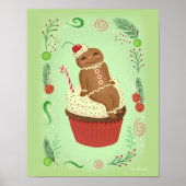 The Gingerbread Man op feestelijke Cupcake Art Pri Poster (Voorkant)