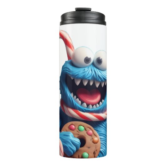 The Gingerbread Monster | Funny Christmas Art Thermosbeker (Voorkant)