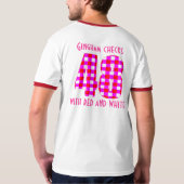 The gingham check with red and white. at random t-shirt (Achterkant volledig)
