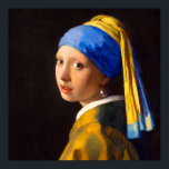 The Girl with a Pearl Earring by Johannes Vermeer Poster<br><div class="desc">Step into the quiet magic of Johannes Vermeer’s The Girl with a Pearl Earring, one of the most beloved masterpieces of the Dutch Golden Age. A young woman turns toward the viewer as if caught mid moment, her soft gaze and parted lips giving the portrait an intimate, lifelike presence. Vermeer’s...</div>