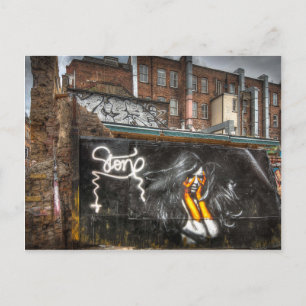 The Girl with Orange Gloves, Shoreditch Graffiti Briefkaart