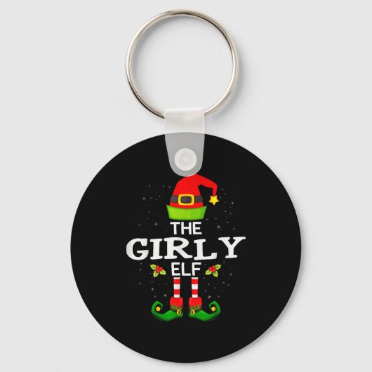 The Girly Elf Christmas Family Matching Pajama  Sleutelhanger (Voorkant)