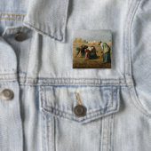 The Gleaners, 1857 Vierkante Button 5,1 Cm (In situ)
