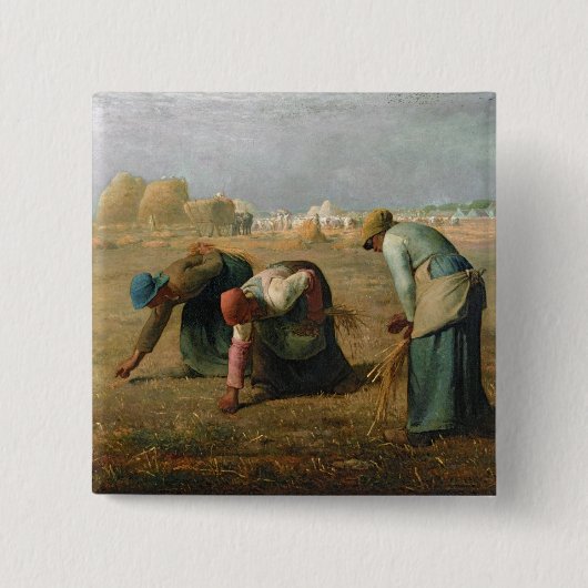 The Gleaners, 1857 Vierkante Button 5,1 Cm (Voorkant)