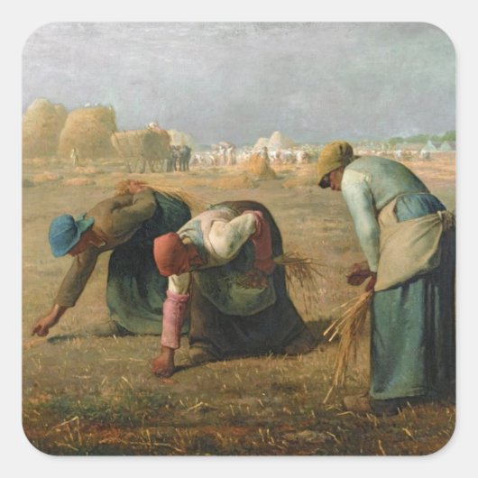 The Gleaners, 1857 Vierkante Sticker (Voorkant)