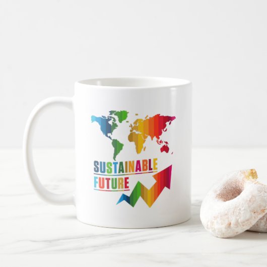 The Global Goals SDGs 2030 Sustainable Future Koffiemok (Met donut)