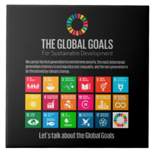 The Global Goals UN SDG 2030 Ceramic Tile Tegeltje