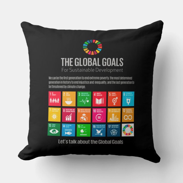 The Global Goals UN SDG 2030 Sierkussen (Voorkant)