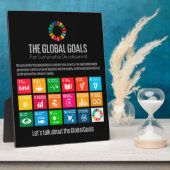The Global Goals UN SDG 2030 Tabletop Plaque Fotoplaat (Zijkant)