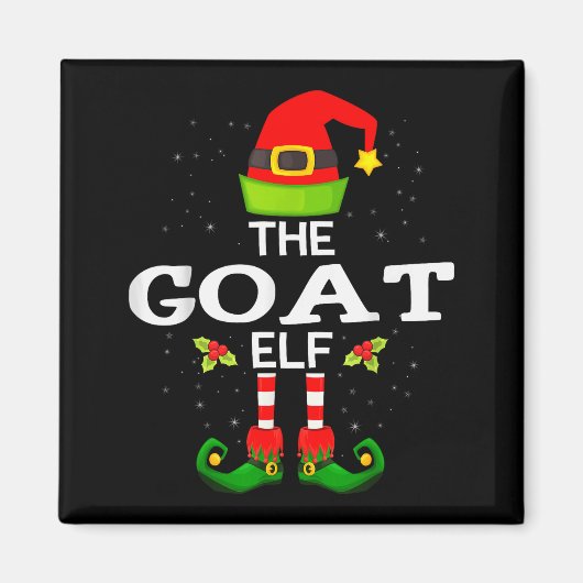 The Goat Elf Christmas Family Matching Pajama  Magneet (Voorkant)
