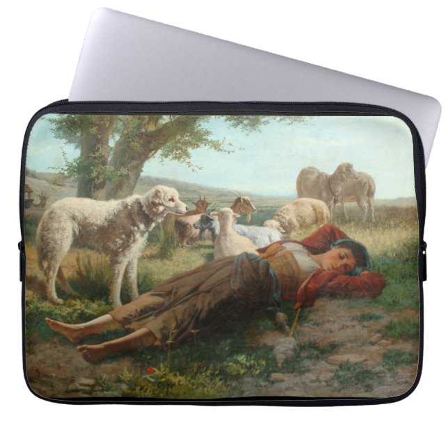 The Goatherder Girl's Siesta (door Carlo Ademollo) Laptop Sleeve (Voorkant)