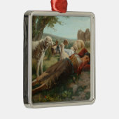 The Goatherder Girl's Siesta (door Carlo Ademollo) Metalen Ornament (Rechts)