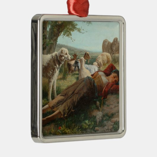 The Goatherder Girl's Siesta (door Carlo Ademollo) Metalen Ornament (Rechts)