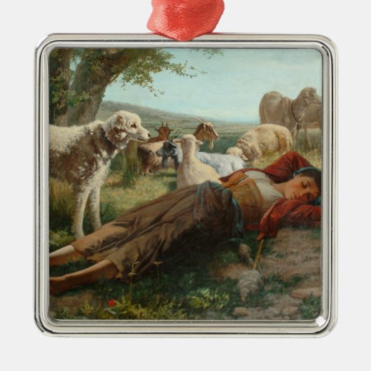 The Goatherder Girl's Siesta (door Carlo Ademollo) Metalen Ornament (Voorkant)