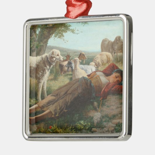 The Goatherder Girl's Siesta (door Carlo Ademollo) Metalen Ornament (Links)