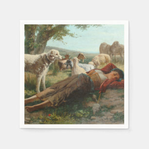 The Goatherder Girl's Siesta (door Carlo Ademollo) Servet