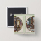 The Gobelins Workshop, 1840 Vierkante Button 5,1 Cm (Voorkant /achterkant)