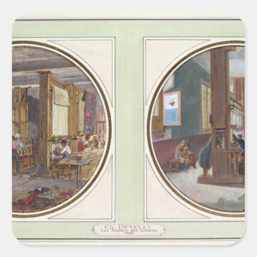 The Gobelins Workshop, 1840 Vierkante Sticker (Voorkant)