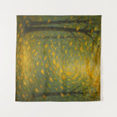 The Golden Autumn Dance: A Vortex of Falling Leave Wandkleed (Voorkant (horizontaal))