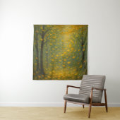 The Golden Autumn Dance: A Vortex of Falling Leave Wandkleed (In situ)