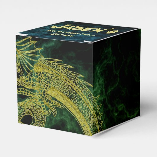 The Golden Dragon Birthday Favors Box Bedankdoosjes (Voorkant Zijde)