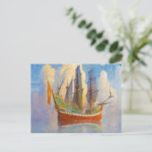 The Golden Galleon, 1922, van Newell Convers Wyeth Briefkaart (Staand voorkant)