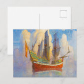 The Golden Galleon, 1922, van Newell Convers Wyeth Briefkaart (Voorkant / Achterkant)