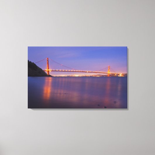 The Golden Gate Bridge at dusk from Kirby Cove Canvas Afdruk (Voorkant)