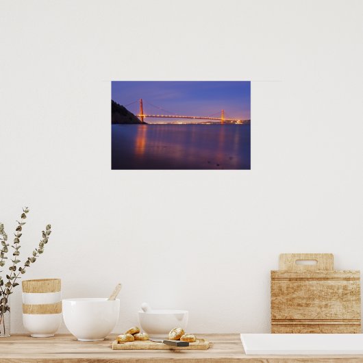 The Golden Gate Bridge at dusk from Kirby Cove Poster (Keuken)
