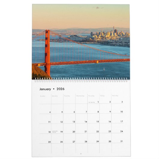 The Golden Gate Bridge San Francisco Kalender (Jan 2026)