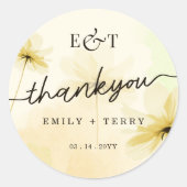 The Golden Hour Grace & Monogram Wedding Dank je w Ronde Sticker (Voorkant)