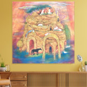 The Golden Labyrinth of Animal Paradise Canvas Afdruk (Insitu (Woonkamer))