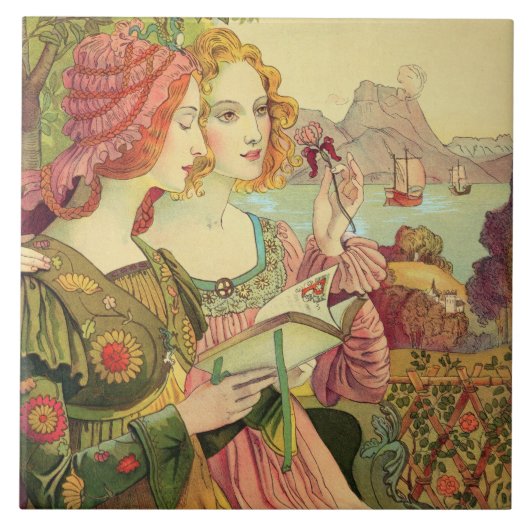 The Golden Legend, 1897, uit 'L'Estampe Moderne', Tegeltje (Voorkant)