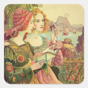 The Golden Legend, 1897, uit 'L'Estampe Moderne', Vierkante Sticker