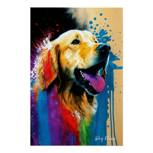 The Golden Retriever Dog - Composition 005 Perfect Poster (Voorkant)