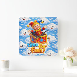 The golden toy box nursery wall clock vierkante klok