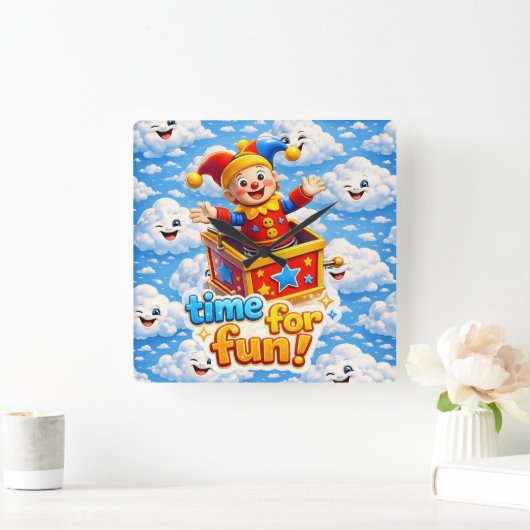 The golden toy box nursery wall clock vierkante klok (Huis)