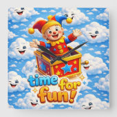 The golden toy box nursery wall clock vierkante klok (Voorkant)