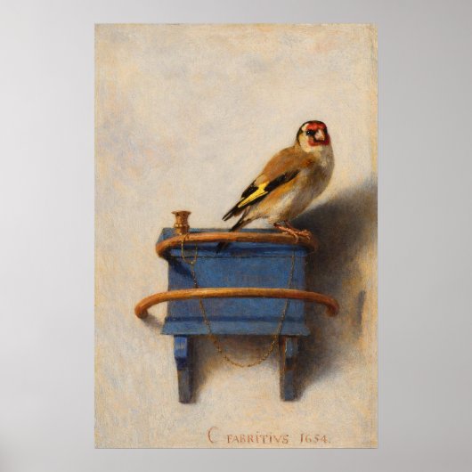 The Goldfinch by Carel Fabritius Poster (Voorkant)
